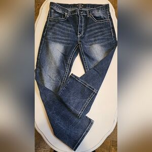 Size 32x32 Men's TRUE LUCK Classic Blue Denim Jeans BOOT CUT